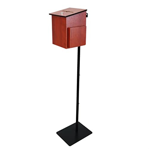 FixtureDisplays® MDF Donation Box Floor Stand Lobby Foyer Tithes & Offering Suggestion Collection Ballot Box 11065+11463