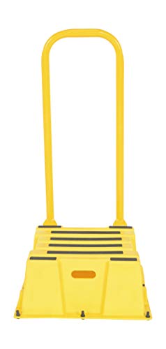 Vestil SPN-1-YL-HR-PO Polyethylene Nestable with Handrails Casters 1 Step 500 Lb. Capacity Yellow