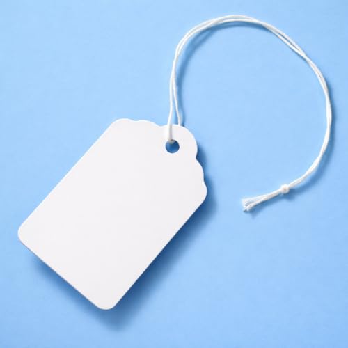 1000 White Marking Tags with String Attached 2 1/4" x 1 7/16"