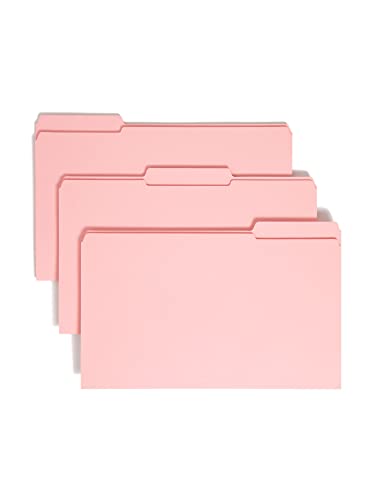 Smead File Folder, Reinforced 1/3-Cut Tab, Legal Size, Pink, 100 per Box (17634)