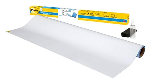 Post-it Easy Erase Permanent Marker Whiteboard Surface, Permanent Marker Wipes Away with Water, 6 ft x 4 ft, White Dry Erase Whiteboard Film (EE6x4)