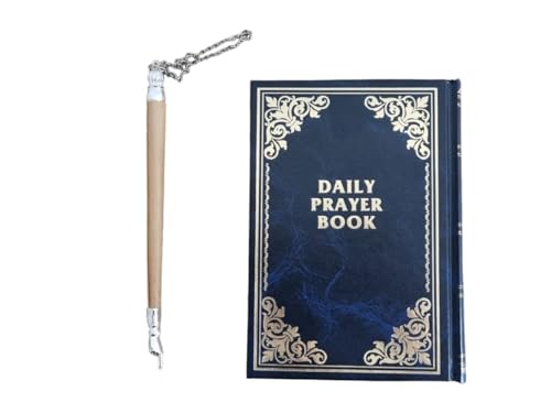Authentic Olive Wood Torah Pointer Yad with Chain - 8" Handcrafted Book Marker for Scripture Reading