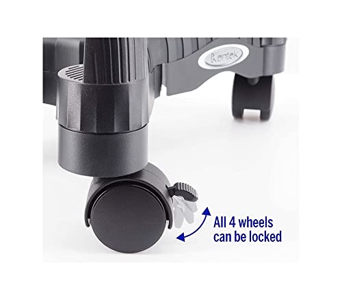 Kantek Mobile CPU Stand with Adjustable Width and Locking Casters, 16-Inch Wide x 7-Inch Deep x 4.8-Inch High (CS200B),Black
