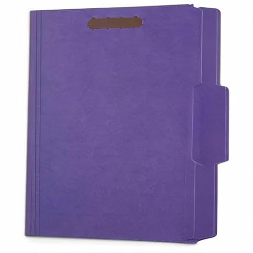 Blue Summit Supplies 50 Fastener File Folders, 1/3 Top Tab, Purple