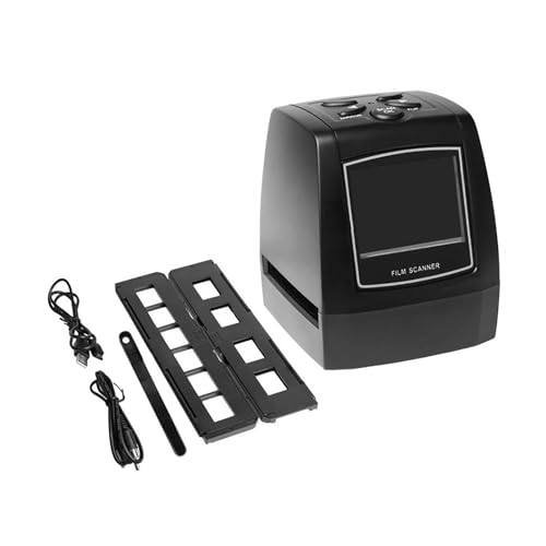 Digital Film Slide Scanner, Portable Slide Projector with 2.4" TFT LCD Screen, Adjustabel Screen Brightness and Supprt Muti Languages, Fast Conversion and 2 Control Modes, for Home, Office, Travel