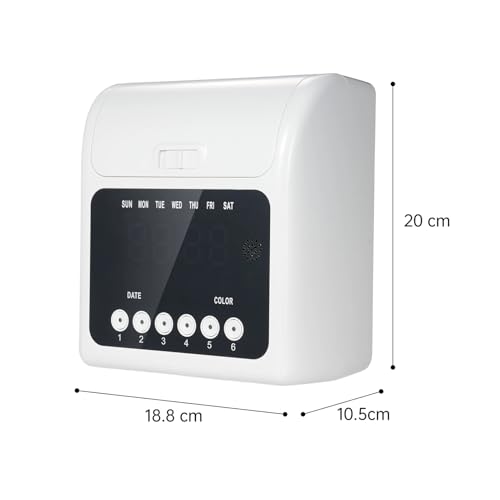 Electronic Time Clock with 100pcs Cards 2 Sided Monthly & Weekly and 2PCS Ink Ribbon Employee Attendance Machine with Multi-Language