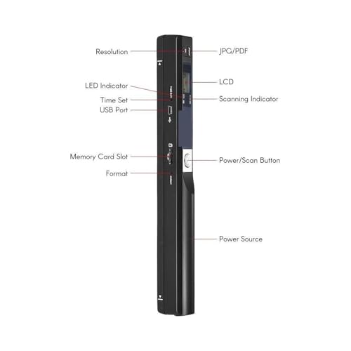 Document Scanner, Document Scanner A4 Portable for Documents Books Office Mobile Scanners JPG/PDF 900DPI(Red)