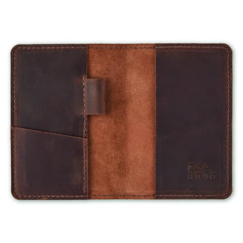 ROVA Field Notes Leather Cover, Full Grain, Fits 3.5" x 5.5" Notebooks, Crafted in the USA, Pocket Journal Cover for Everyday Carry with Pen Holder