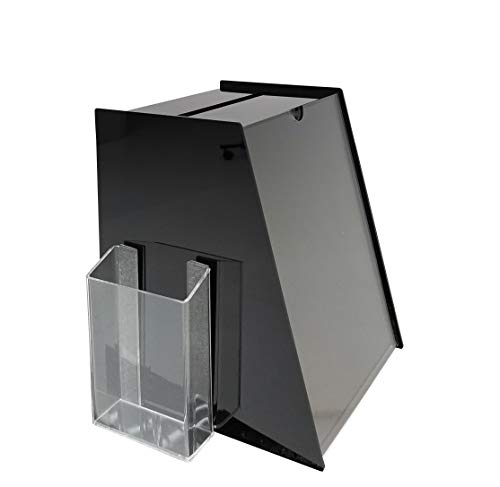 FixtureDisplays® 8.75" x 9.0" x 11.0" Acrylic Ballot Box with 8.5 x 11 Sign Holder Side Pocket-Black 19229