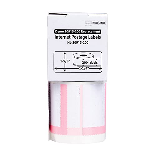 HouseLabels Compatible with Dymo 30915 Labels, 1-5/8" x 1-1/4"