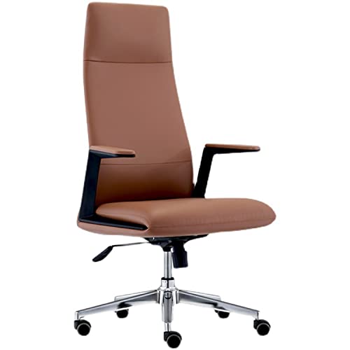 Leather Office Chair with Armrest High Back Classic 360 Degrees Rotation Adjustable Height Executive Chair Computer Desk Chair for Office