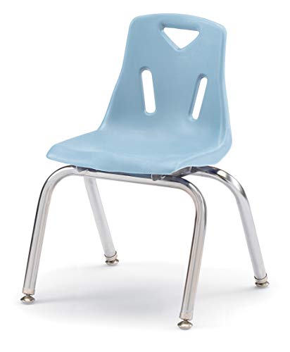 Jonti-Craft Berries 8144JC1131 Stacking Chair with Chrome-Plated Legs, 14" Height, Coastal Blue