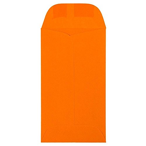 JAM PAPER #5.5 Coin Colored Business Envelopes - 3 1/8 x 5 1/2 - Orange Recycled - Bulk 500/Box