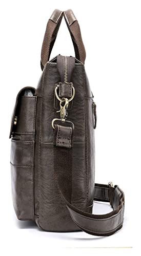 XIADENGLAN Leather Briefcase 14" Laptop Handbag Crossbody Bag Travel Office rk Satchel Business Messenger Shoulder(Gray)
