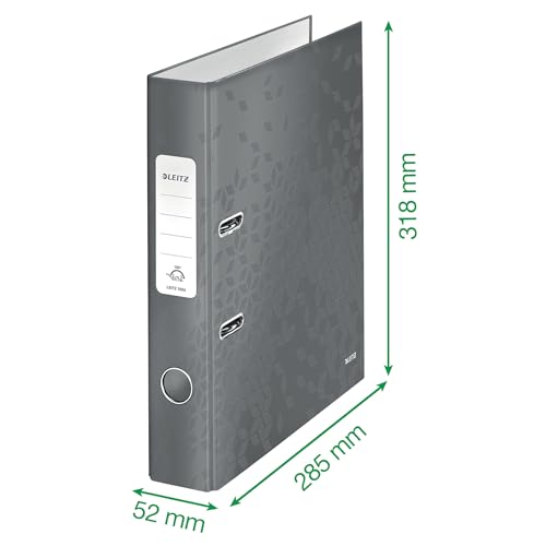 Leitz 10060054 A4 Lever Arch File, 50 mm Spine Width, Wow Range, Green