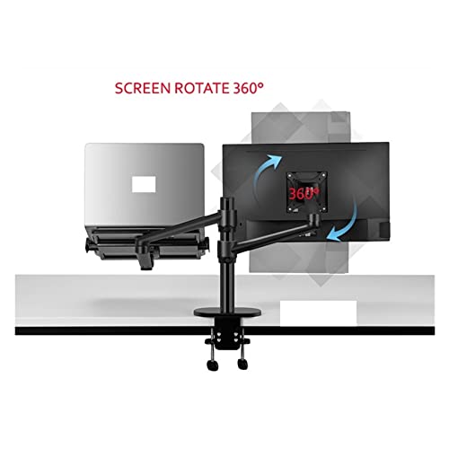 MXJIAYDNX OL-3L 10"-17" Ergonomics Desk Laptop Stand 32" Monitor Desktop Holder Computer Full Motion with Column Bar (Gray)
