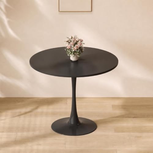 RIXNOMA Round Conference Table with Wood Base, Thick Tabletop and Sturdy Design for Office Conference Rooms, Small Meeting Rooms and Business Meetings