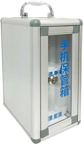 Pocket Chart Storage Cabinet for Cell Phones, Cell Phones Storage Cabinet Pocket Chart Storage Locker Box, with Handle and Security Lock, for Classroom Office (Color : Silver, Size : 12) (Silver 6)