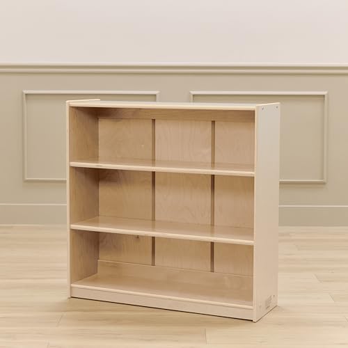 Back2School Express 3-Shelf Adjustable Bookshelf, 36in H, Natural