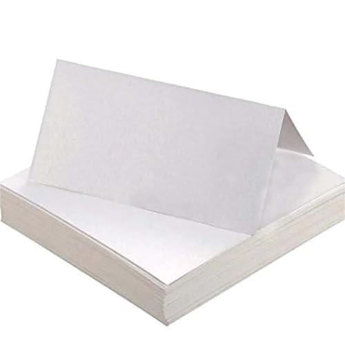White Blank Tent Place Cards 200pcs Vintage Wedding Place Cards Blank Folded Name Seat Card Kraft Paper Elegant Seating Number Card Banquet Tables(Natural)
