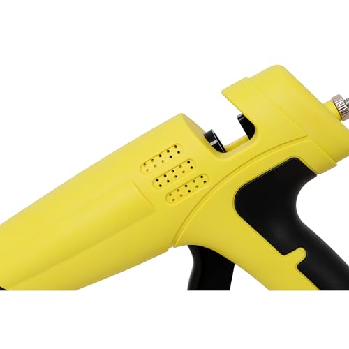 550W Hot Glue Gun with Digital Display Temperature Adjustable Professional Glue Gun with 4 Replacement Nozzles DIY Craft Repair Tool with 24Pcs Glue Sticks Yellow