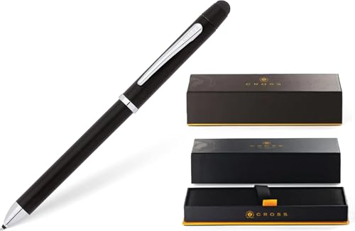Cross Tech3 Satin Black Multi-function Pen - 0.5 MM Lead Size Pencil, Black Ink Refill, and Red Ink Refill in One Pen.