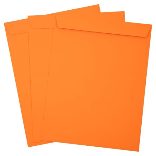 LUXPaper 10 x 13 Open End Envelopes | Peel & Press | Mandarin Orange | 80lb. Text | 250 Qty