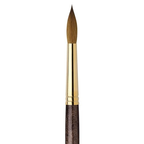da Vinci Watercolor Series Paint Brush, Round Harbin Kolinsky Red Sable with Black Handle, Size 10