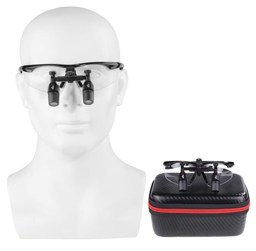 BONEW-Oral 3X/4X/5X/6X High Magnification 450mm Ultralight Ergonomic Surgical Binocular Loupes Magnifying Glasses Ergo Loupes Pupil Distance Adjustable DY-119 (4, x)
