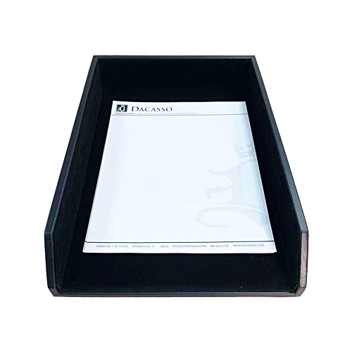 Dacasso Classic Black Leather Legal Letter Tray