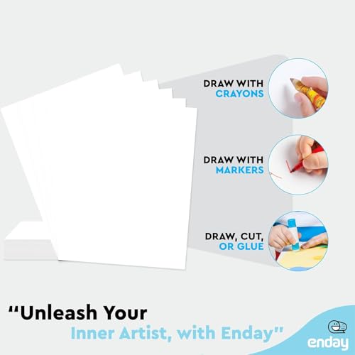 Enday White Poster Board 22x28 (200 Pack), Poster Board Bulk, Premium Quality Large Poster Boards for School, Art, Presentations, Drawing, Vision Board, Crafts & Science Fair Projects