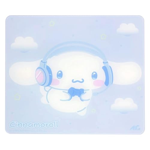 Allone ALG-GMMPDIUSSN Gaming Glass Mouse Pad, Sanrio Characters Cinnamorol, 13.8 x 11.8 x 0.1 inches (35 x 30 x 0.3 cm), Tempered Glass, Smooth Operation, Silicone Anti-Slip Pad, Compatible with