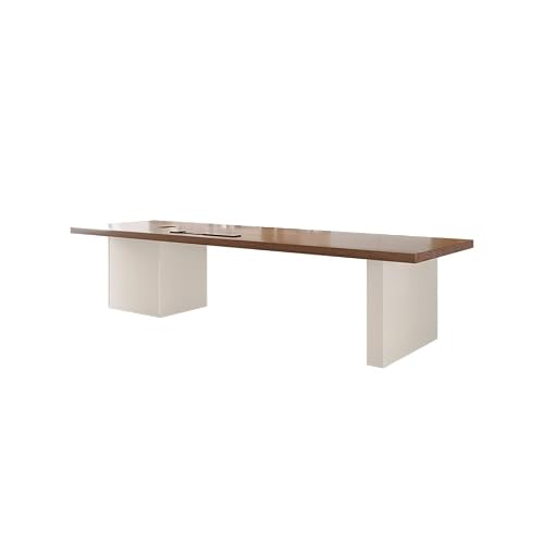 Home Office Desks Minimalist Solid Wood Small Boss Office Desk, Modern Young Manager's Office Single Desk, White Table Legs Furniture, Suitable For Work And Study Computer Table Desk(220x80x75cm)