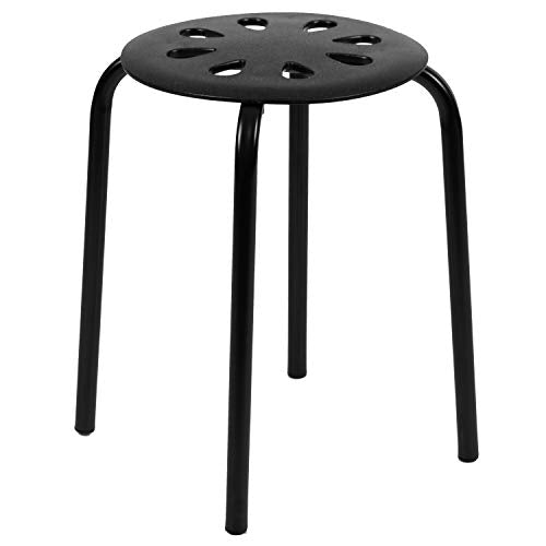 Flash Furniture 17.5" Steel Nesting Stack Stools, Black, 5-Pack
