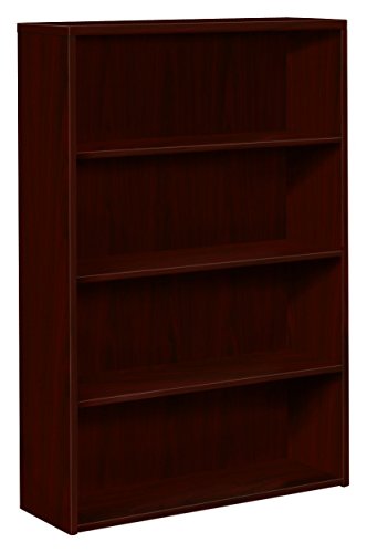 HON 10500 Series Bookcase, 3 Shelves, 36 W by 13-1/8 D by 43-3/8 H, Mahogany