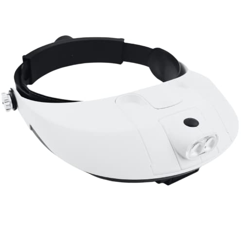 HAWK OPTICALS MG9008 2 LED Head Magnifier with Extra Lenses, White