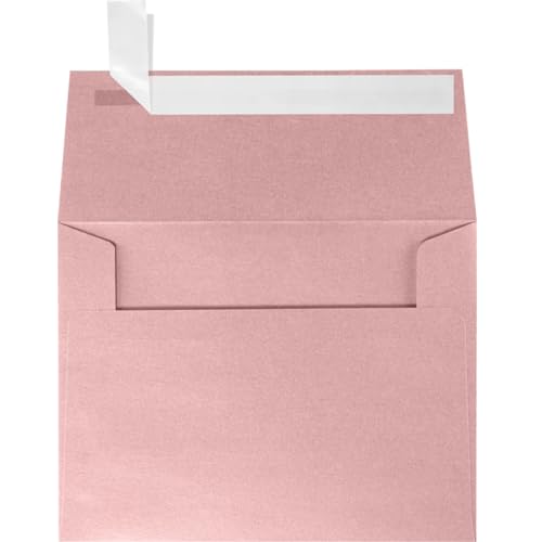 LUXPaper A2 Invitation Envelopes | Peel & Press | 4 3/8" x 5 3/4" | Misty Rose Metallic | 84lb. Text | 1,000 Qty
