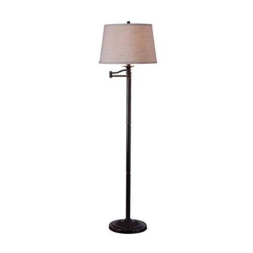 Kenroy Home Riverside Swing Arm Floor Lamp with Copper Bronze Finish, Classic Style, 59" Height, 24" Width, 18.625" Depth, Small