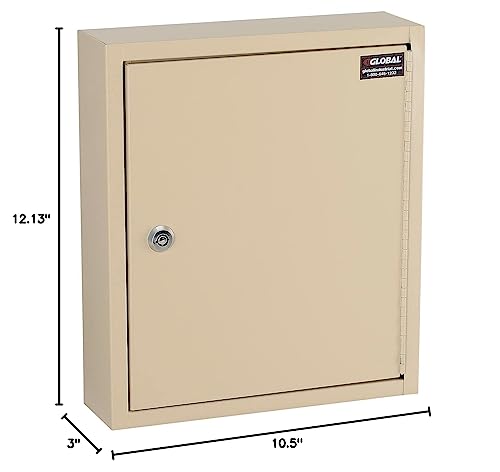 Global Industrial Key Cabinet, 60 Keys, 10-1/2x3x12-1/8, Sand