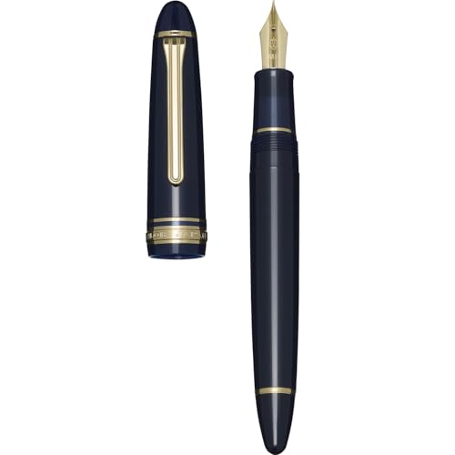 SAILOR Profit Casual L Basis Fountain Pen Gold Trim Medium Fine Size, Blue, 11-0822-340, Japanese Pocket Fountain Pen, Premium Writing Pen, Made in Japan