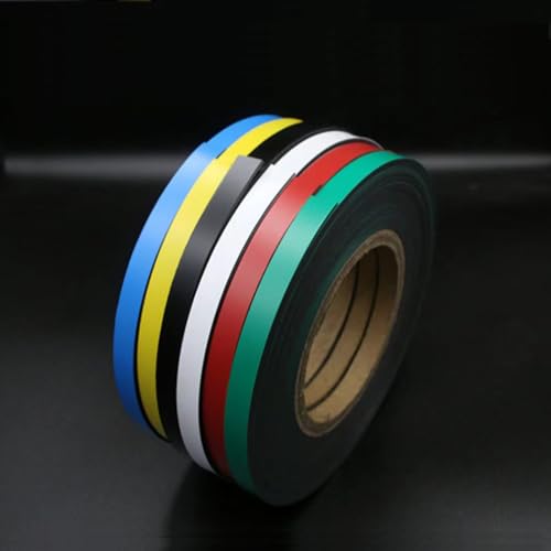 SUVEJK Magnetic Tape Roll Colored Thin Strips - Dry Erase Magnet Whiteboard Graphic Art Tape/ 10mm 33ft Marking Line Magnet Tape(6 Pack Mix Color)