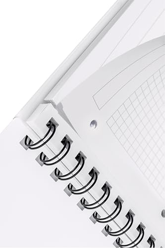 Leitz A4 Flexible Cover Notebook, White Wire Bound, 80 Sheets, Squared Paper, 90 gsm Ivory Paper, Wow Range