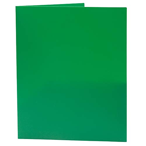 JAM PAPER Plastic 2 Pocket POP Folders - Durable School Folders - Green - Bulk 96/Pack