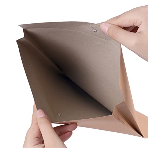 AEYSD-456 Filing Envelopes 10PCS A4 Kraft Paper File Holder Envelope Bags Document Storage Organizer with String School Office Project Folder Bag Plastic Folders
