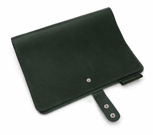 CestAntiQ Leather 3-Ring Binder Portfolio, 8.5x11 in, Green