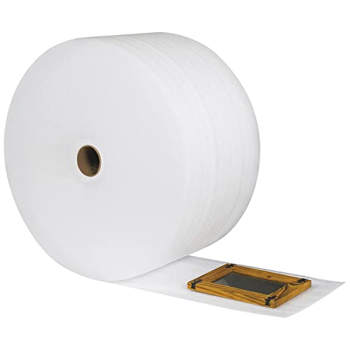 Box USA Polyethylene Parcel Ready Air Foam Roll, 350' L x 12" W x 1/8" H, White (FWUPS18S12)