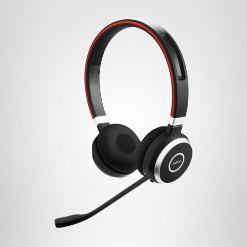 Jabra Evolve 65 UC Wireless Headset, Stereo – Includes Link 370 USB Adapter – Bluetooth Headset with Industry-Leading Wireless Performance, Passive Noise Cancellation, All Day Battery, Stereo Speaker