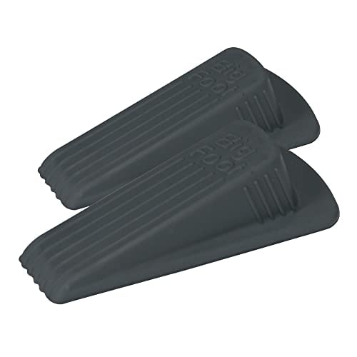 4 Set of 2 - Gray Big Foot Door Stop, Heavy Duty Rubber Wedge Design, Made in The USA, Holds Heavy Doors Securely