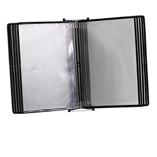 Wall Mount Reference Organizer - Catalog Display Rack, 10 Double-Sided Pockets Wall Mount Reference System, A4 Letter-Size, 20 Sheet Capacity Universal Pockets, Pvc And Metal Binder Organizer,Black