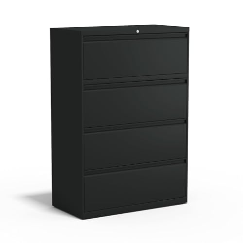 Staples Branded Commercial 2-Drawer Lateral File Cabinet, 36 in, Black